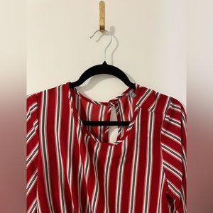 Medium Red Striped Blouse
